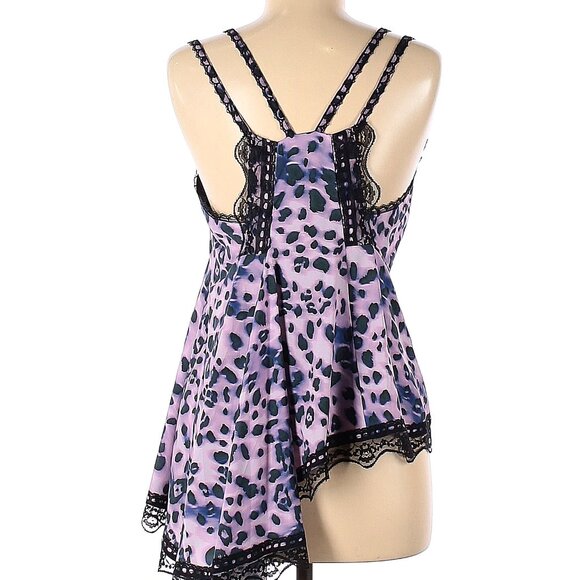 Purple Leopard Printed Sleeveless Top Sz. 6 Medium - Picture 2 of 2